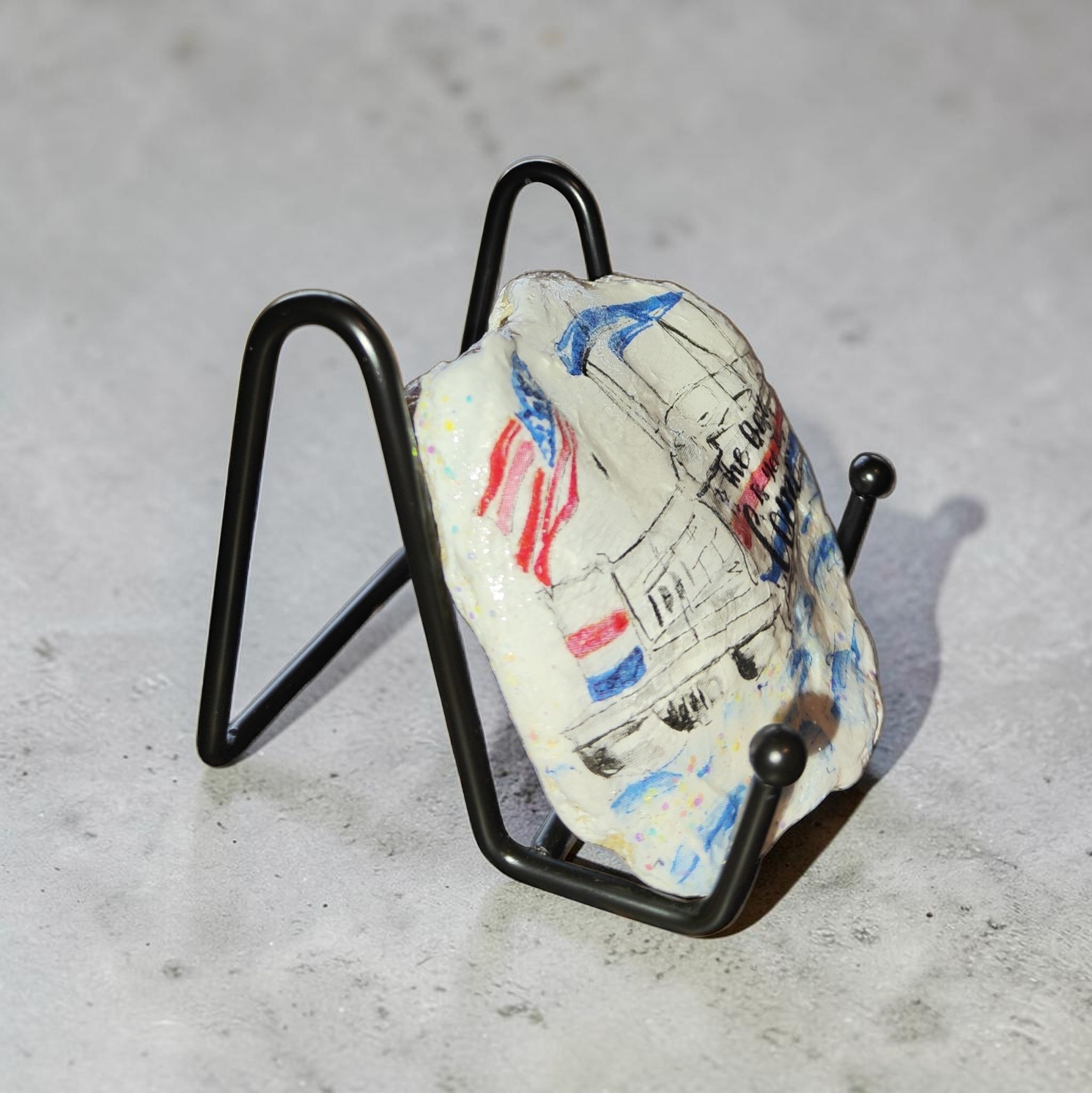 "The Best Is Yet To Come" Patriotic Nautical Shell – Handcrafted Inspirational Keepsake