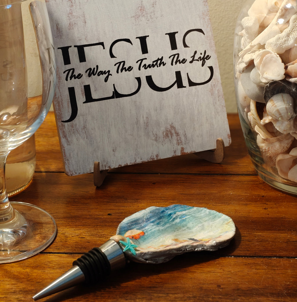 Natural Shell & Beach Scene Decorative Cork – "Have Faith Always