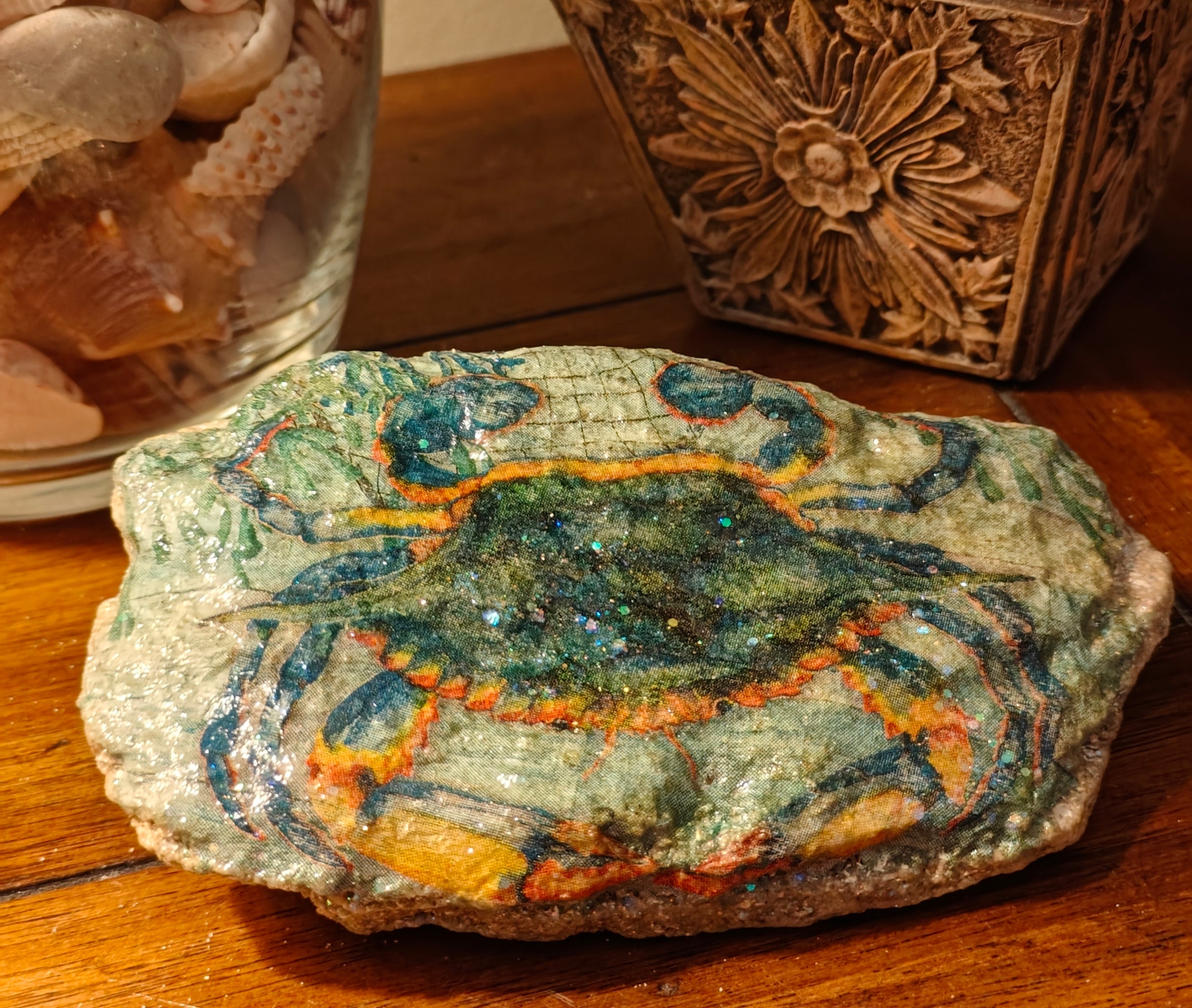 The "Sheltered Soul" Blue Crab Keepsake