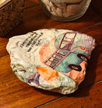 Retro VW Bus Natural Shell Decor – "I Can Do All Things" – Hand-Decorated Scripture Keepsake