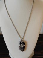 The "Stronghold" Cross Necklace – Natural Black & Cream Stone