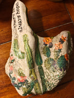 "There Is Always Hope" Cactus Shell – Hand-Decorated Floral Succulent Decor – Natural Scallop Keepsake