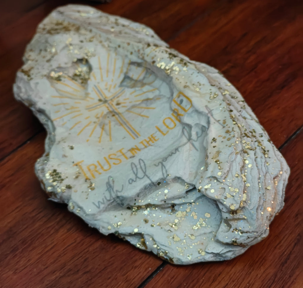 Unique "Trust in the Lord with all your heart" hand-decorated shell