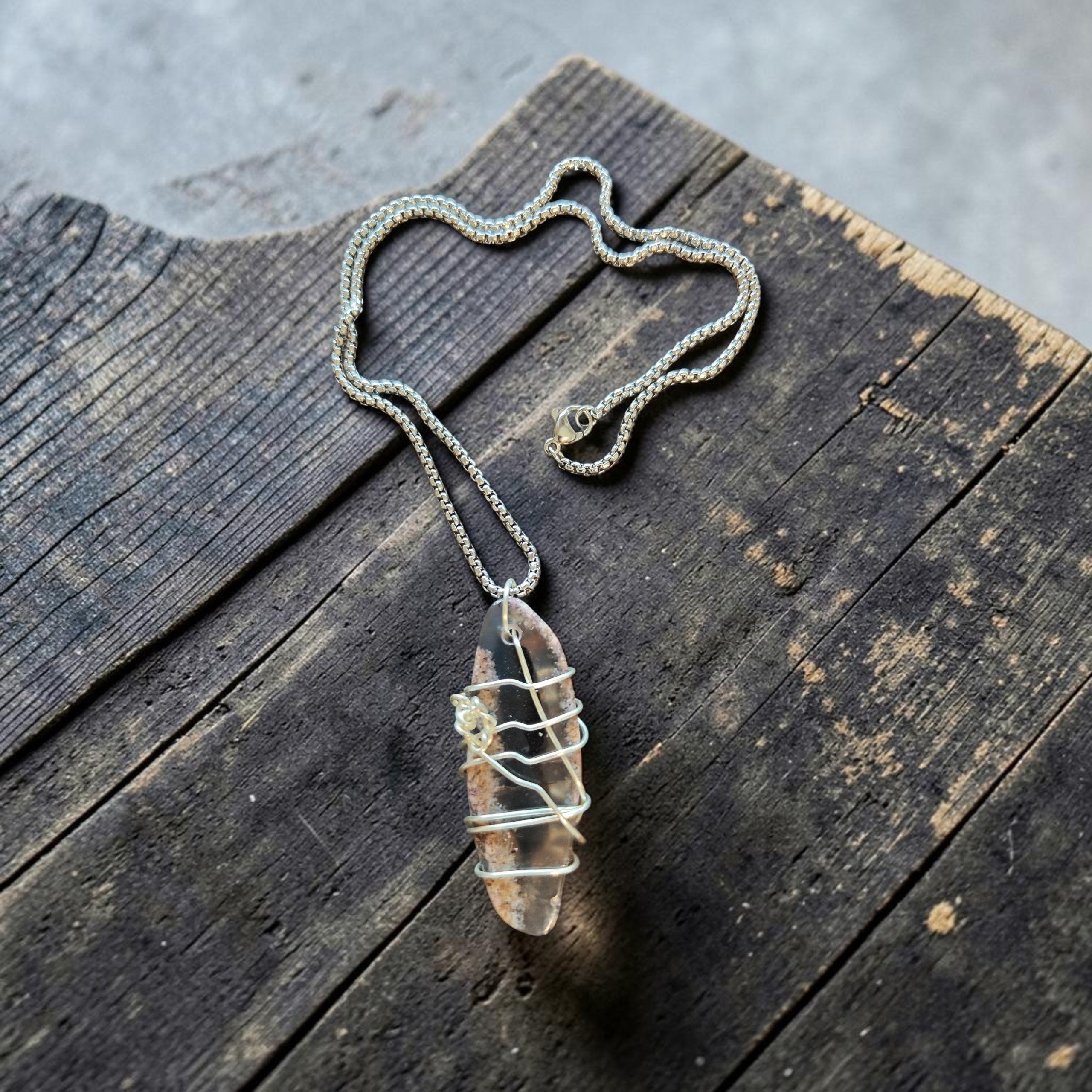 Divine Horizon Wire-Wrapped Natural Stone Necklace Set
