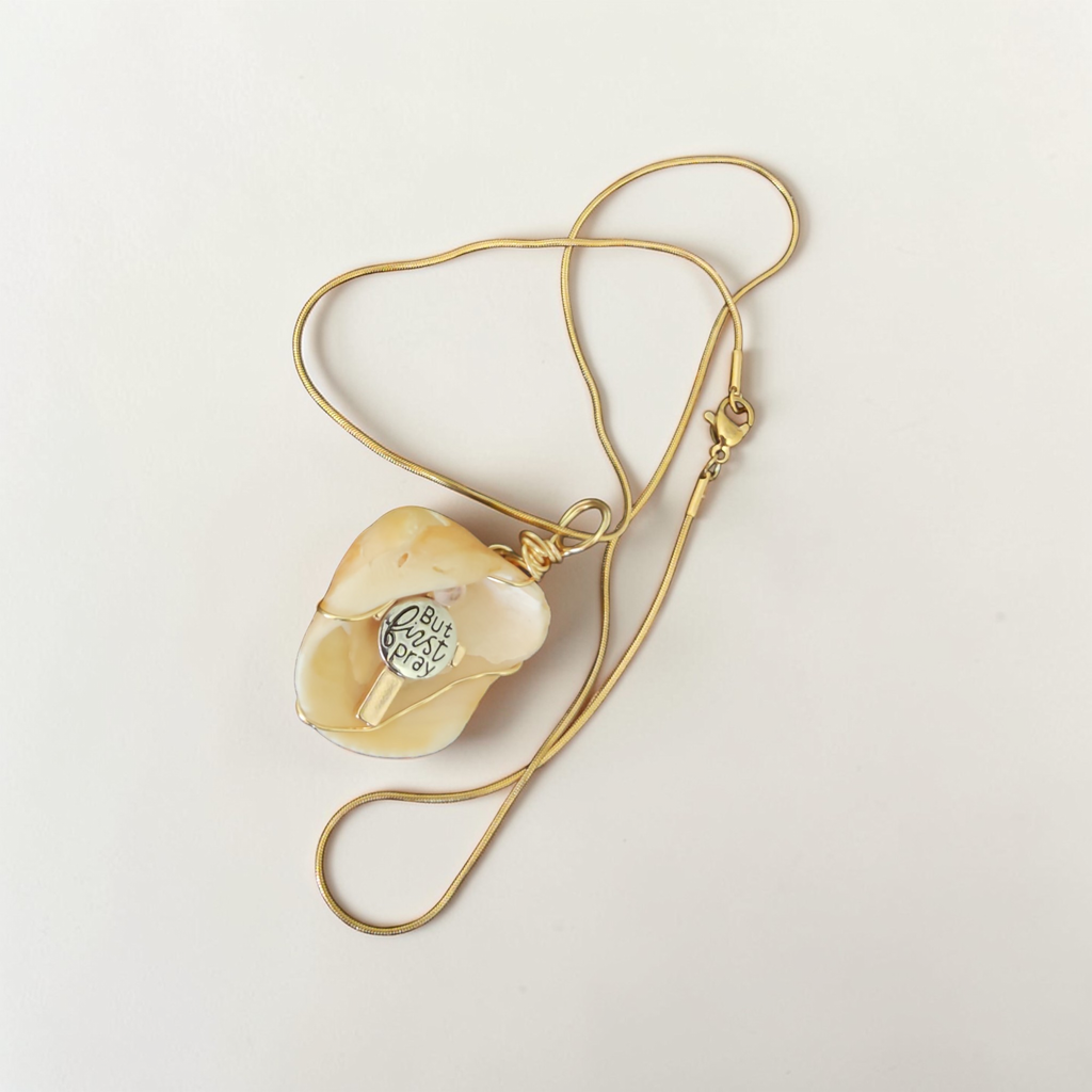 The 'But Pray First' Sacred Shell Necklace