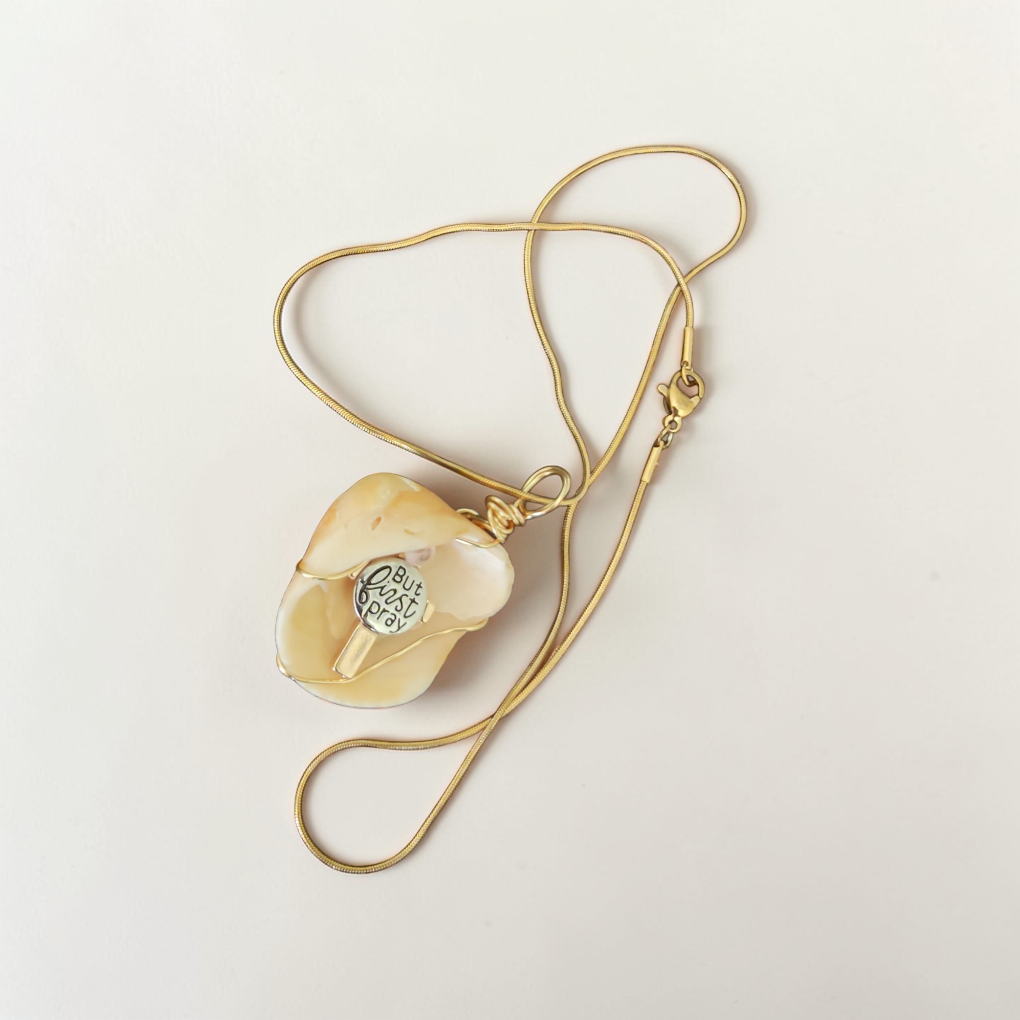 The 'But Pray First' Sacred Shell Necklace