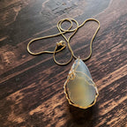 Golden Sunshine Natural Stone Gold Wire-Wrapped Necklace