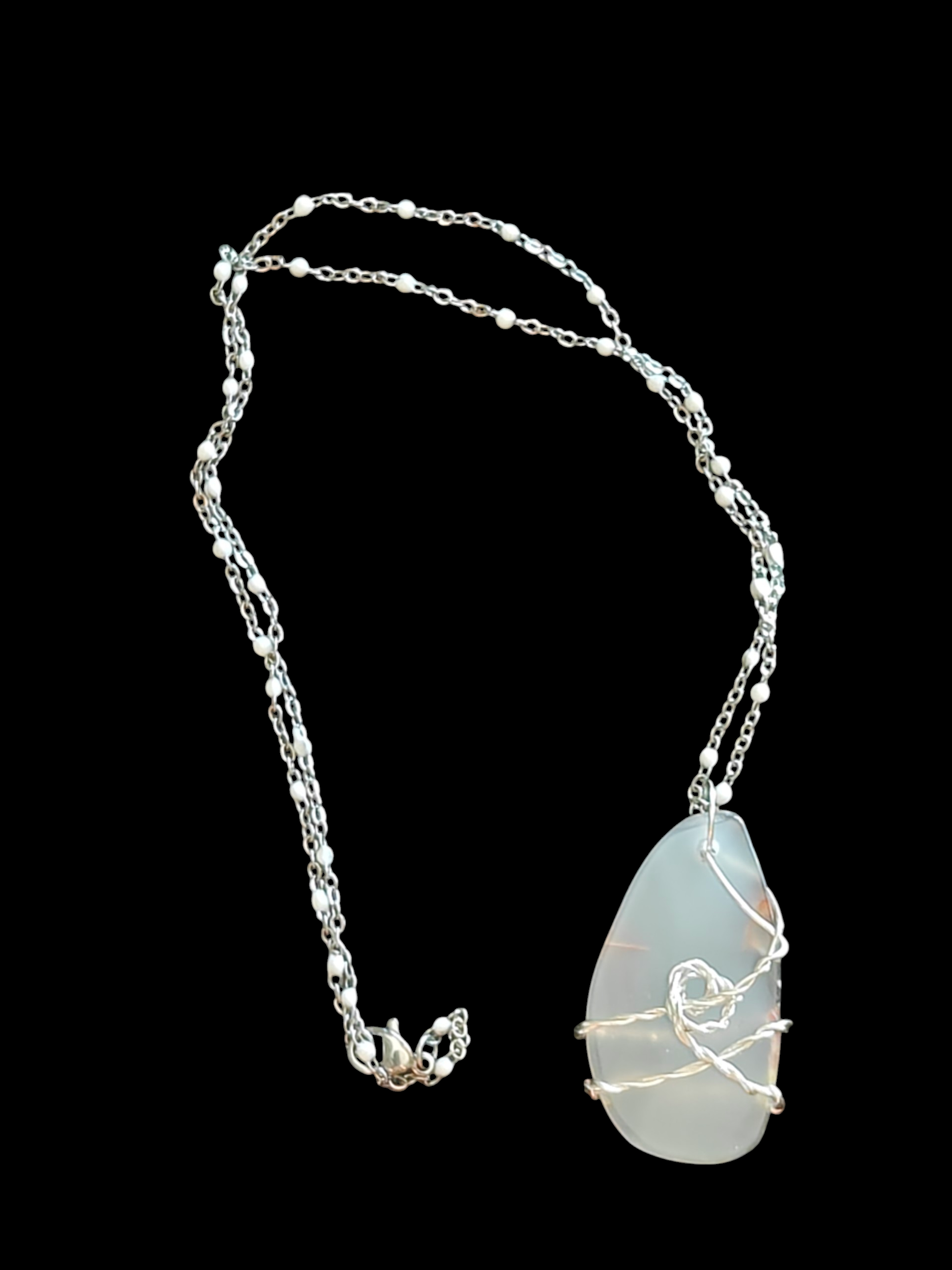 "Refiner’s Fire" Clear & Burnt Orange Necklace