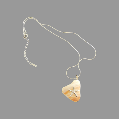 "Guiding Light" Silver Starfish & Natural Shell Necklace