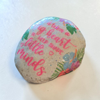 "Shape Little Minds" Tropical Floral Stone – Hand-Decorated Teacher & Mentor Appreciation Gift