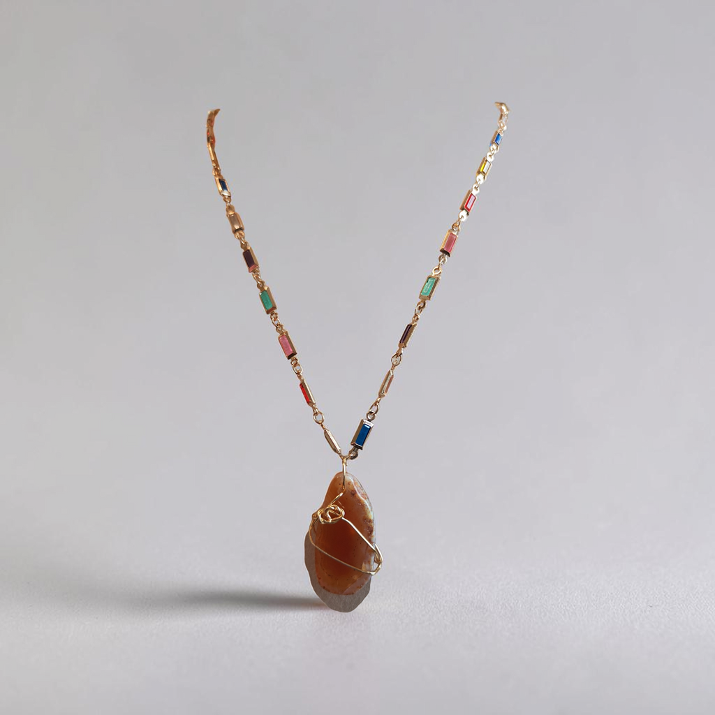 The "Oil of Joy" Honey Stone Necklace.