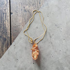 Honey-Infused Cross & Natural Stone Wire-Wrapped Necklace