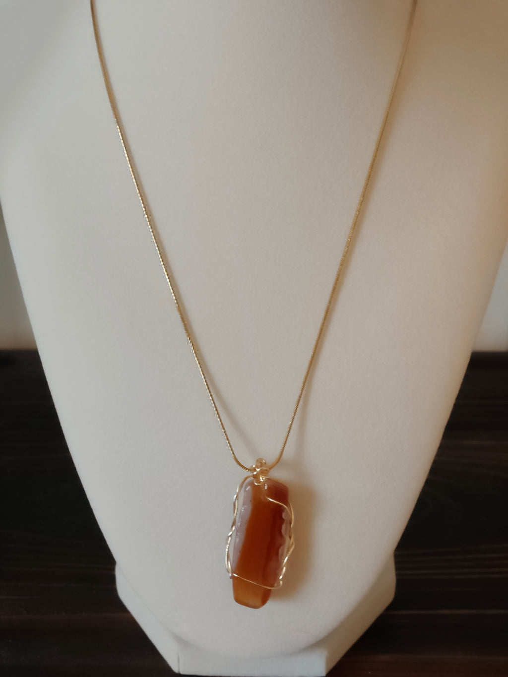 "Golden Hour" Hand-Wrapped Natural Stone Necklace