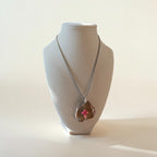 "Morning Mercies" Pink & Honey Natural Stone Cross Necklace