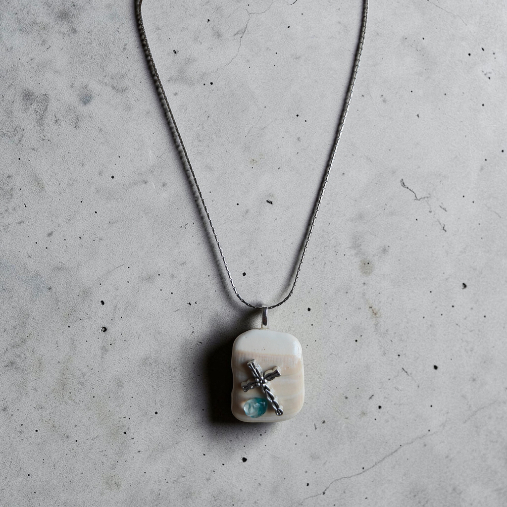 Sacred Shoreline Cross Shell Necklace