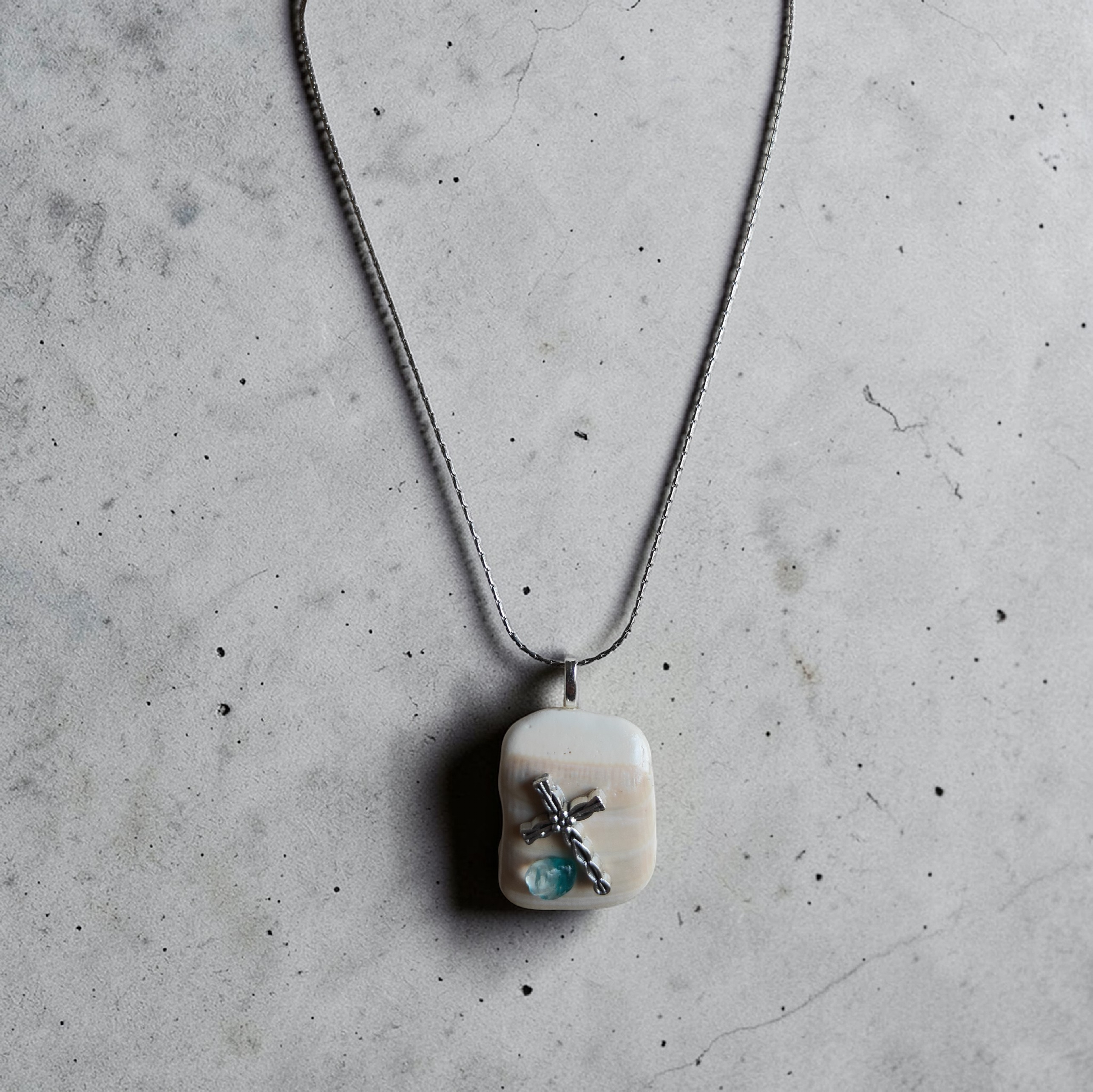 Sacred Shoreline Cross Shell Necklace