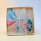"Peace Like a River" Hand-Wrapped Turquoise & Teal Stone – Stainless Steel Faith Necklace