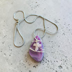 "Enduring Love" Purple Swirl Natural Stone Cross Necklace Gift Set