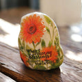 "When I Count My Blessings I Count You Twice" Hand-Decorated River Stone – Floral & Butterfly Decorative Rock