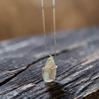 "Faith Over Worry" Natural Stone Wire Wrapped Necklace with Prayer Card (18")