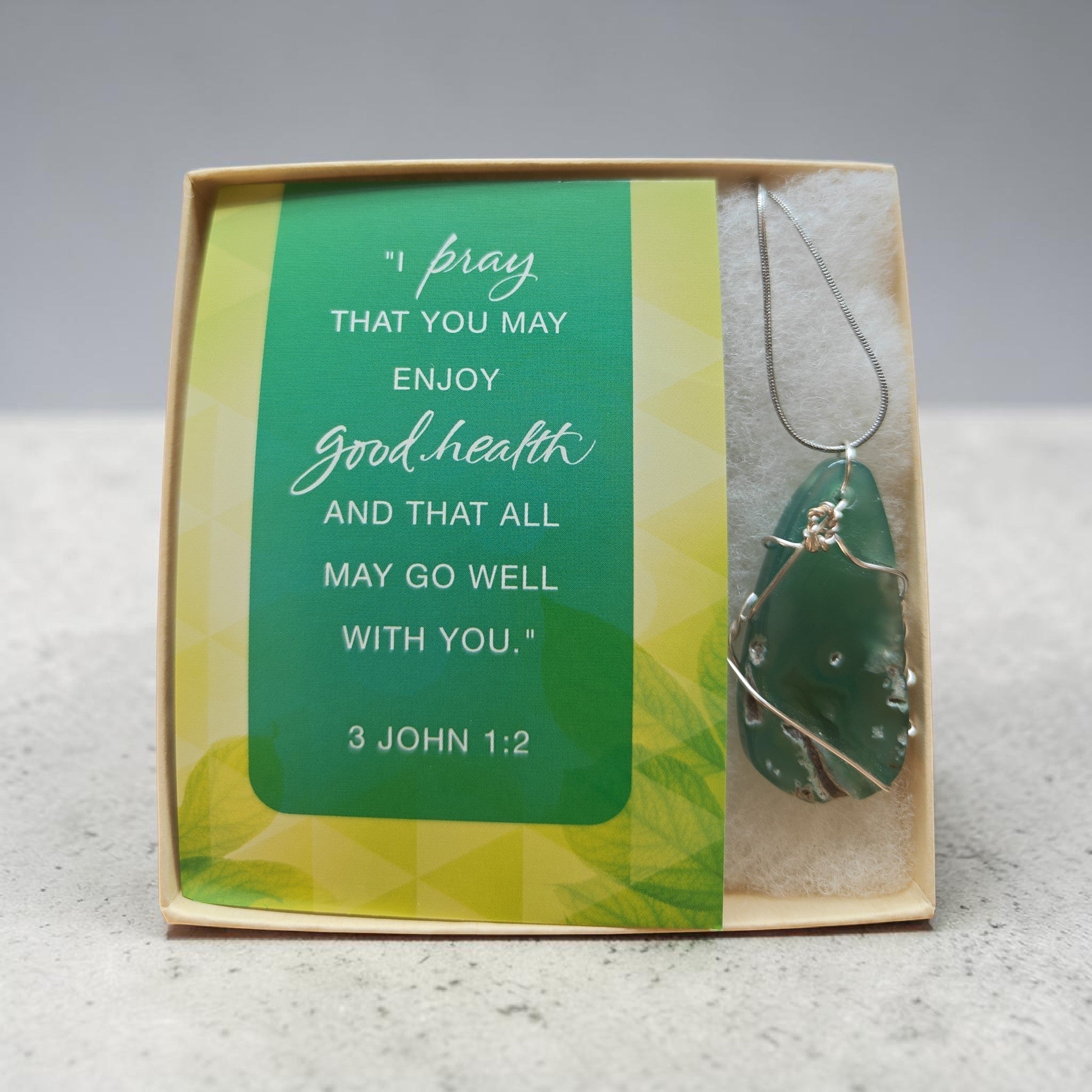 "Rooted in Grace" Silver Wire-Wrapped Green & Earth-Tone Stone Necklace