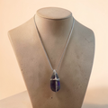 "Beauty from Ashes" Silver Wire-Wrapped Purple & Gray Stone Cross