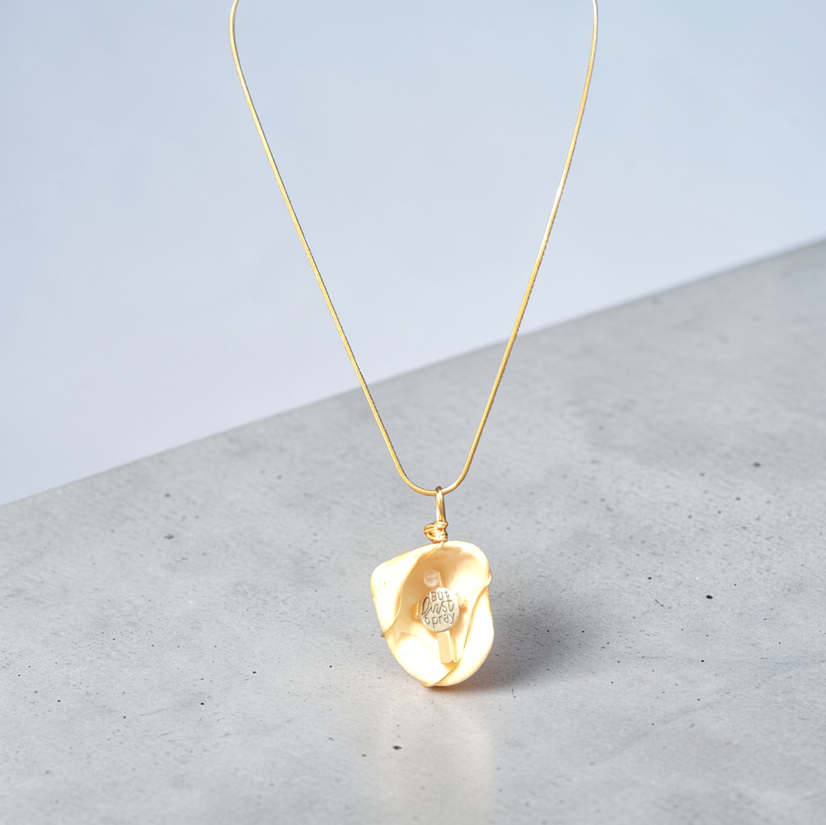 The 'But Pray First' Sacred Shell Necklace