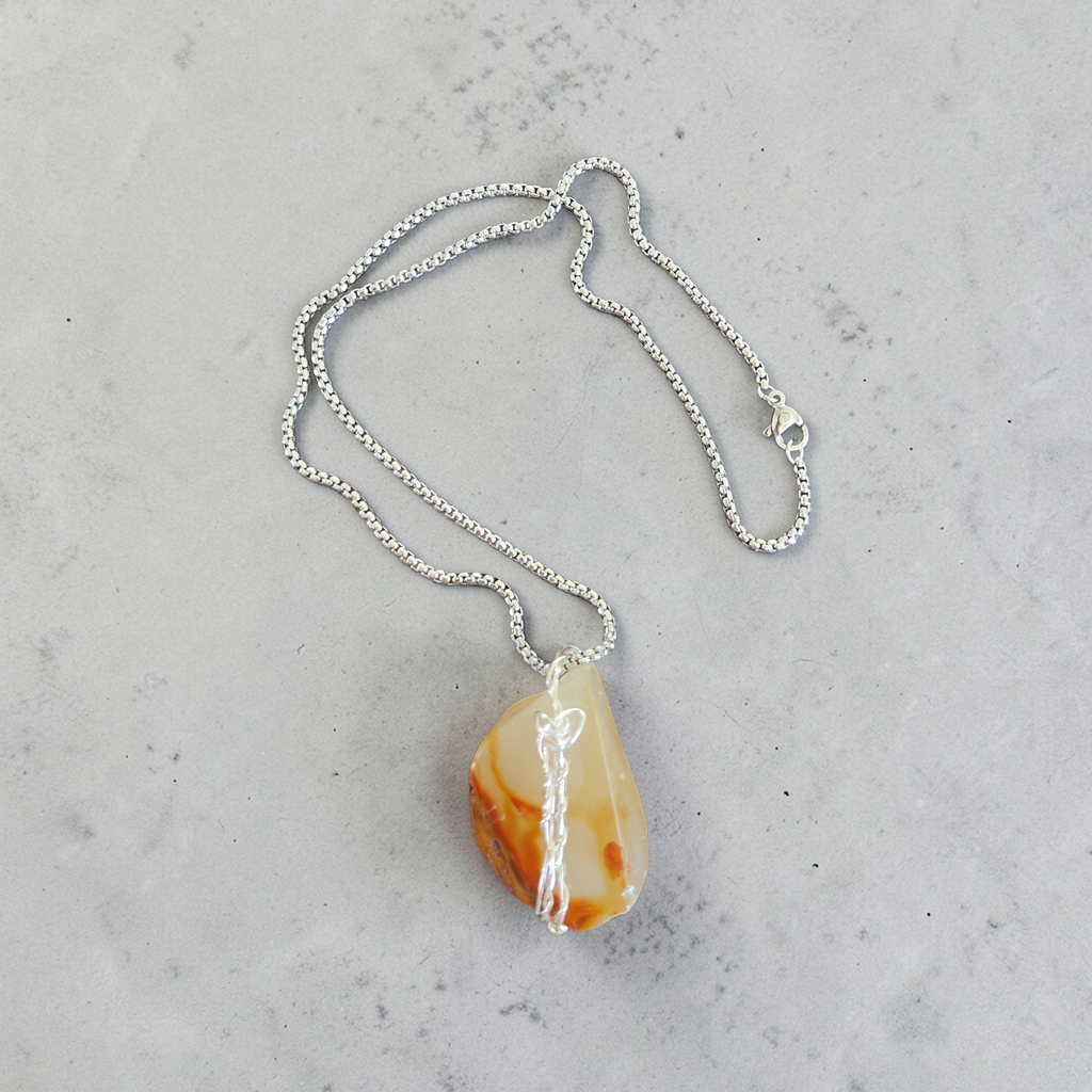 Harvest Grace" Burnt Orange & Cream Necklace