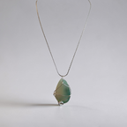 "Still Waters" Marbled Seafoam & White Wire-Wrapped Necklace
