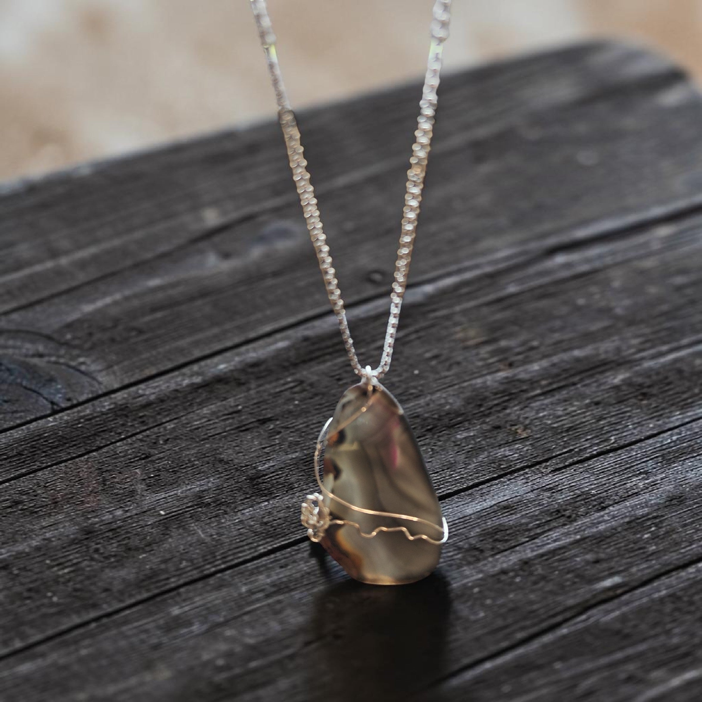 "Beauty for Ashes" Smoky Pink Natural Stone Necklace