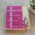 "Enduring Love" Purple Swirl Natural Stone Cross Necklace Gift Set