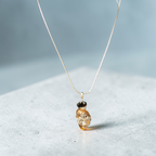 Amber Tide & Cross Necklace – Stainless Steel