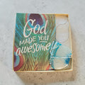 "God Made You Awesome" Wire-Wrapped Turquoise & White Stone Necklace Gift Set