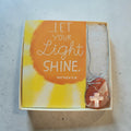 Handcrafted Orange and White Swirl Stone Wire-Wrapped Cross Pendant – 18" Stainless Steel Chain