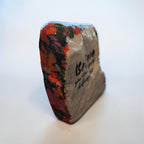 "Believe You Can" Black Cat in Floral Garden Handcrafted Art River Stone