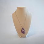 "Enduring Love" Purple Swirl Natural Stone Cross Necklace Gift Set