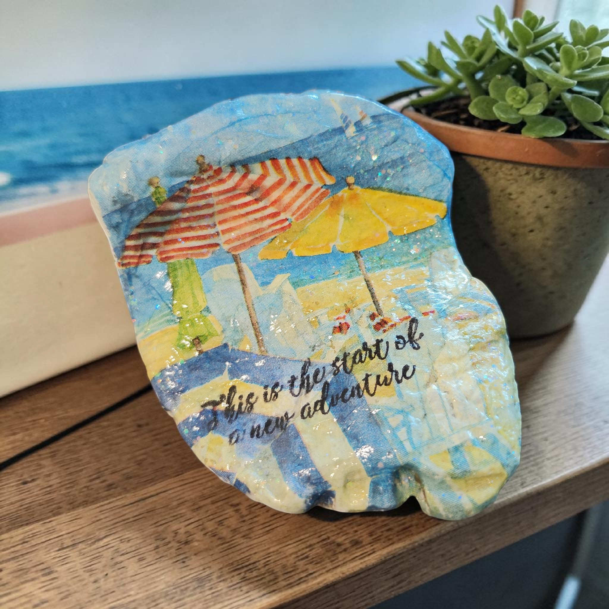 "New Adventure" Jeremiah 29:11 Shell | Coastal Milestone Gift