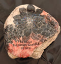 3D Floral Scripture Shell – "He Heals the Broken-hearted" – Hand-Decorated Black & Pink Art