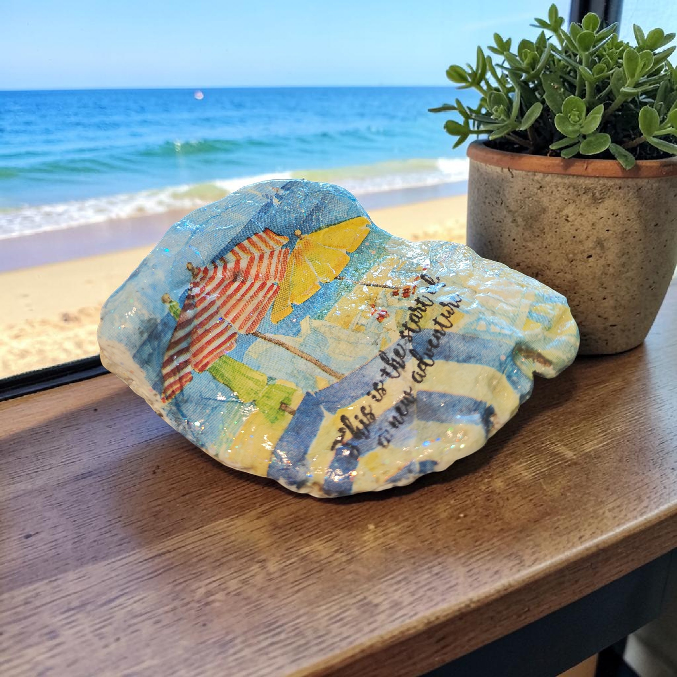 "New Adventure" Jeremiah 29:11 Shell | Coastal Milestone Gift
