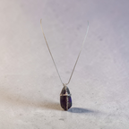 "Beauty from Ashes" Silver Wire-Wrapped Purple & Gray Stone Cross