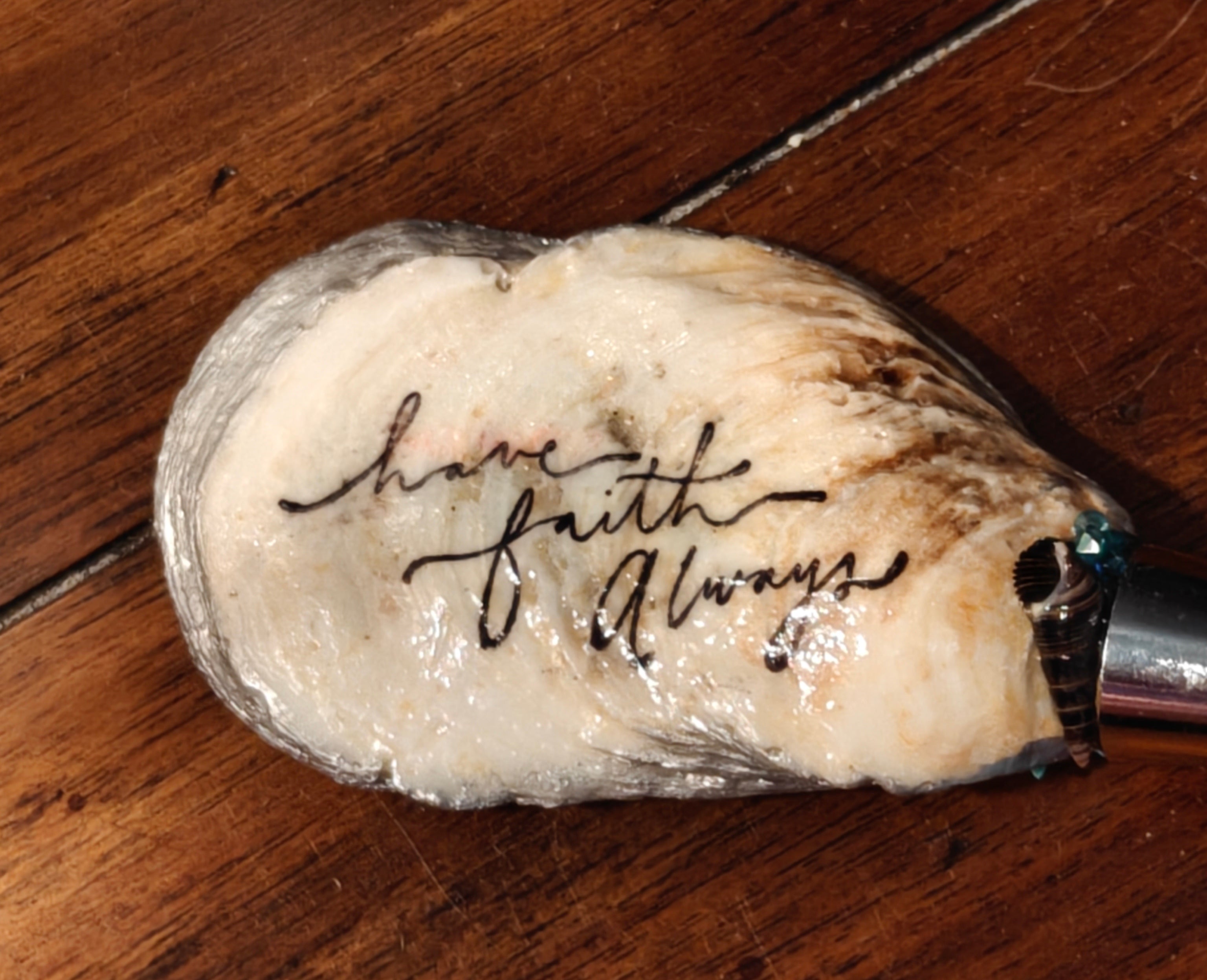 Natural Shell & Beach Scene Decorative Cork – "Have Faith Always