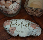 Hand-decorated natural shell, featuring As for God his ways are perfect. Psalm 18:30