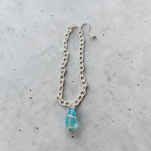 "God Has Your Back" Wire-Wrapped Turquoise Cross Necklace Set