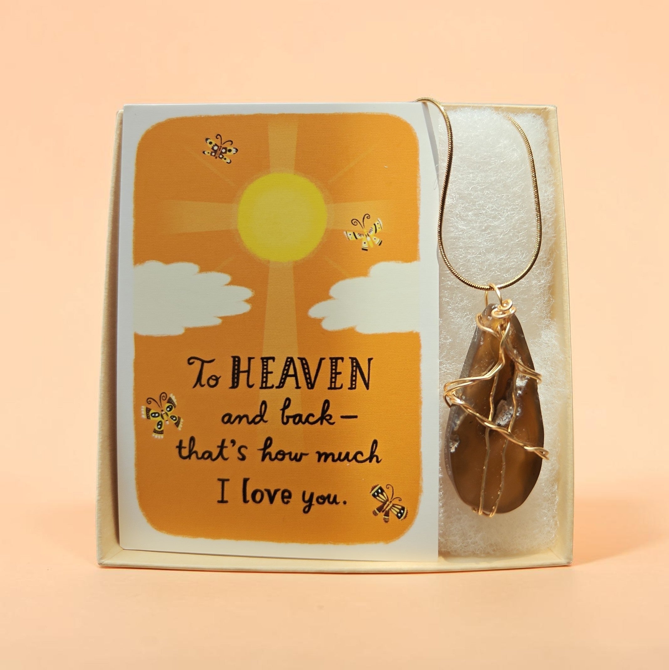 "Golden Provisions" Hand-Wrapped Honey Stone Necklace