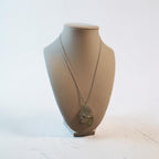 Faith-Inspired Hand-Wrapped Natural Stone Necklace – Earthy Green & Tan with 18" Stainless Steel Chain & Prayer Card
