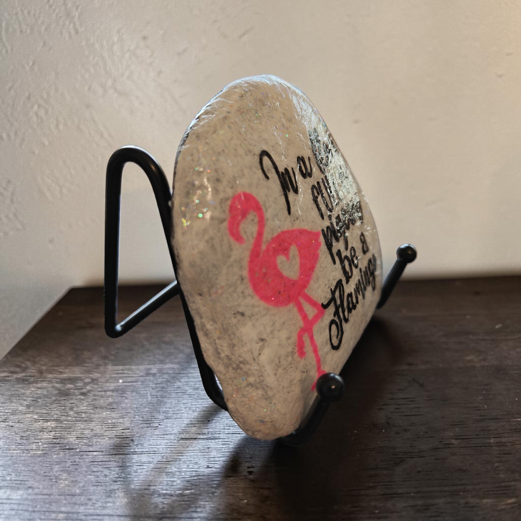 Handcrafted Flamingo Stone – "Be a Flamingo" Inspirational Decor