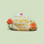 "A Blessing of Friendship" Handcrafted Small Stone with Floral Motif