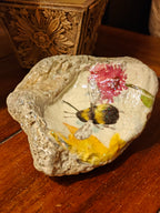 Hand-Decorated Bumblebee & Purple Flower Shell – "Nothing is Impossible" Scripture Gift
