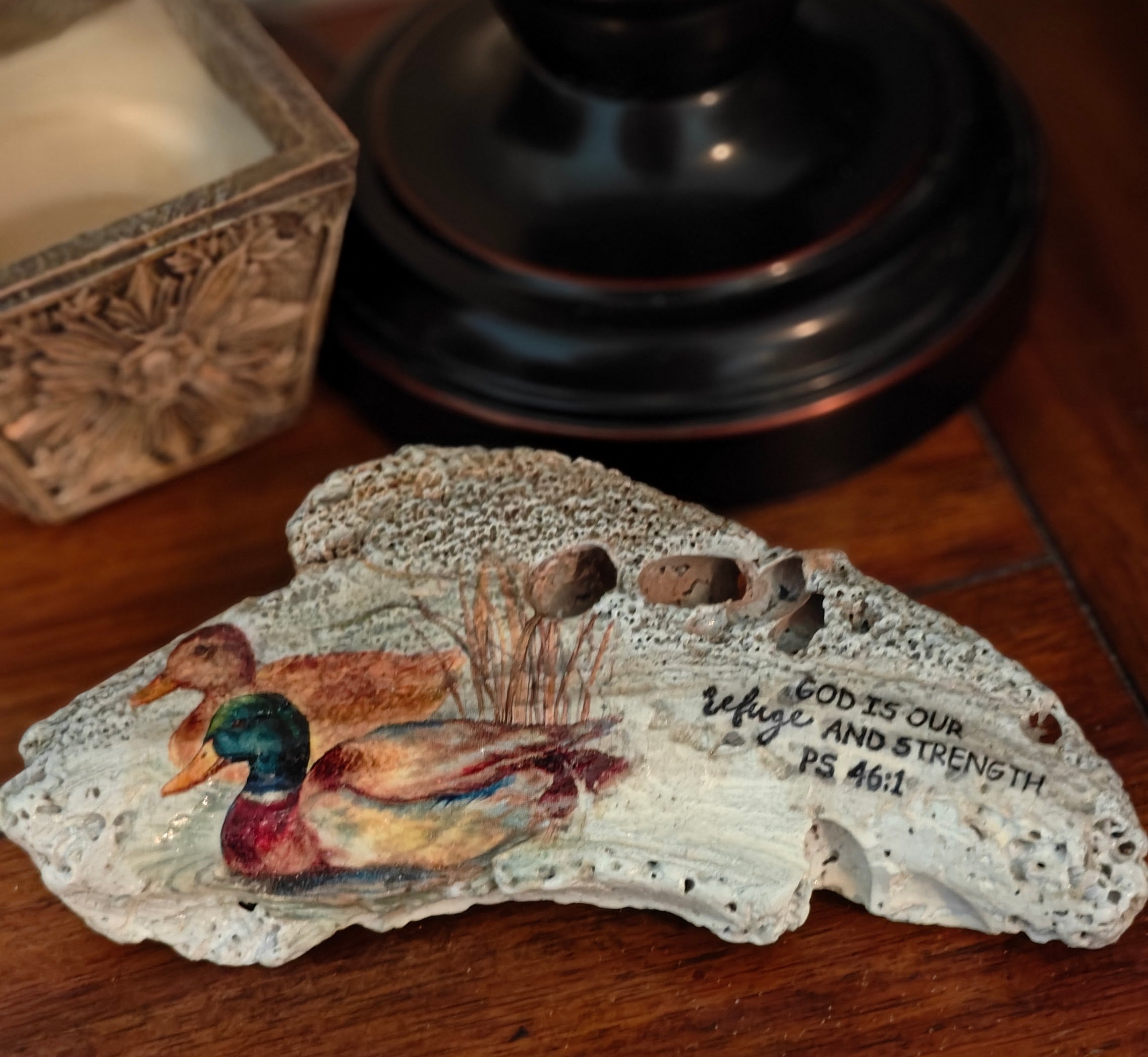 Mallard ducks hand-decorated shell