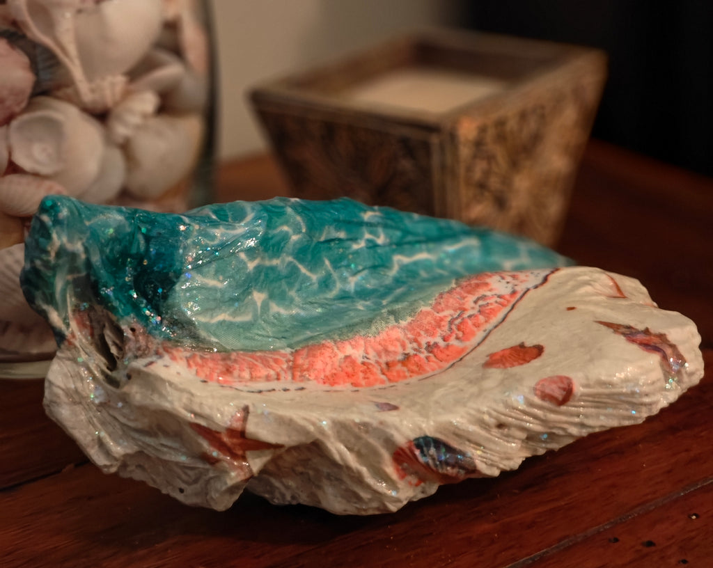 God is My Refuge" Ocean Wave Shell – Hand-Decorated Nautical Faith Decor